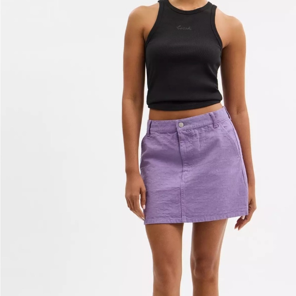 NWOT Coach Lavender Mini Skirt size 28